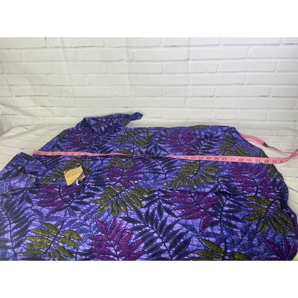 Tango by Max Raab Leaf Print Short Sleeve Button Up Shirt USA Made Mens Size L - Picture 9 of 9